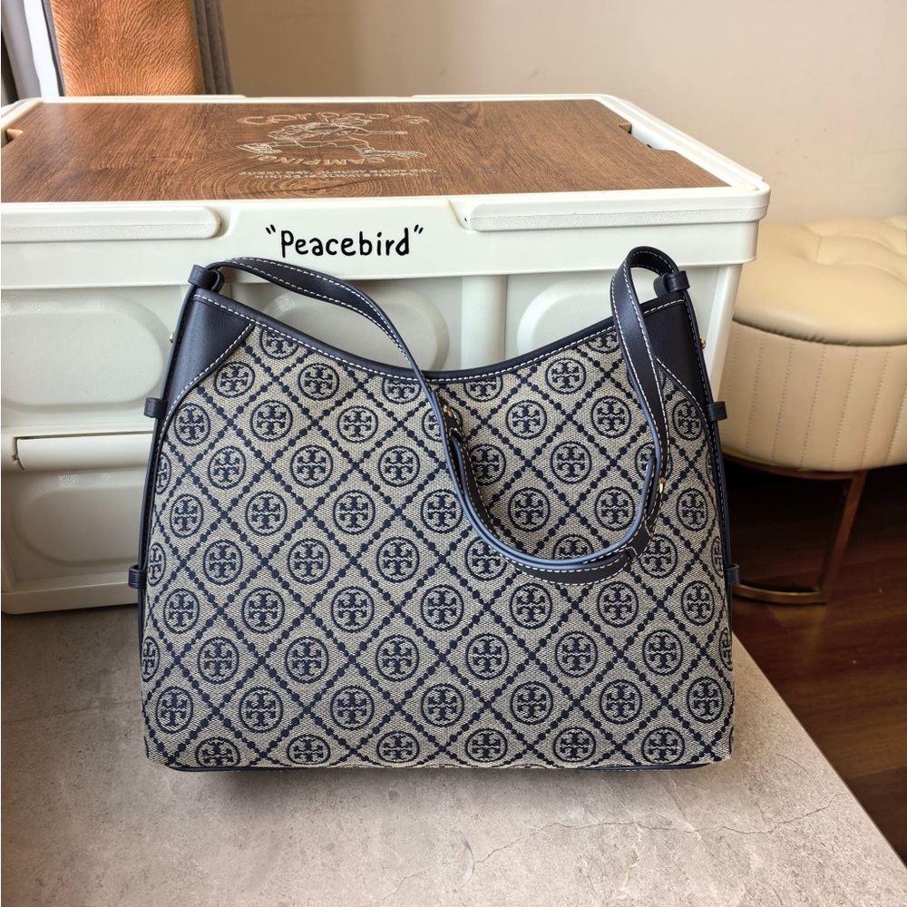Tory Burch Classic Print HOBO Horn Bag